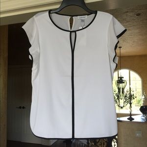 Calvin Klein NWT White and Black Blouse